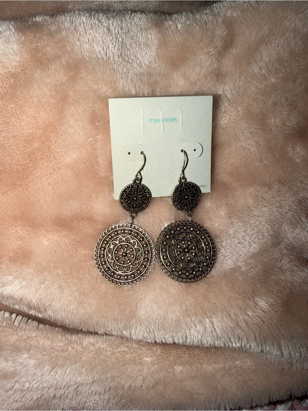 Maurices Bronze-Tone Filigree Medallion Drop Earrings